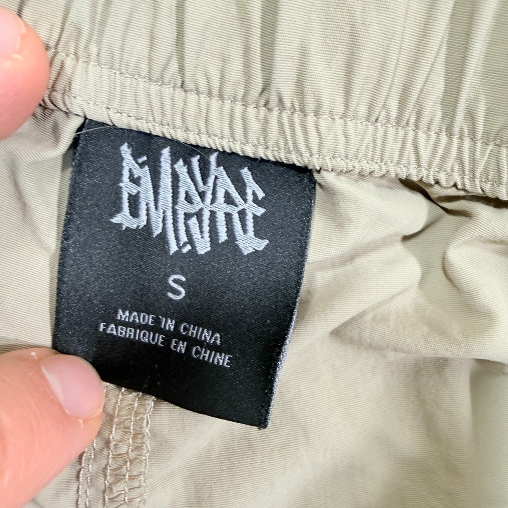 Emage Cargo Pants Men S Tan Drawstring Hem Utility Pockets Streetwear Fit - Picture 6 of 12